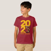 Rood Gouden Jaar van de Slang 2025 T-shirt (Voorkant volledig)