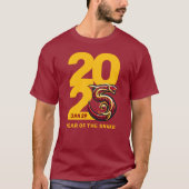 Rood Gouden Jaar van de Slang 2025 T-shirt (Voorkant)