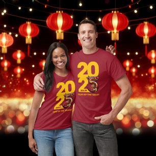 Rood Gouden Jaar van de Slang 2025 T-shirt