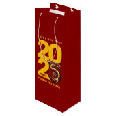 Rood Gouden Jaar van de Slang 2025 Wijn Cadeautas (Achterkant Gekanteld)