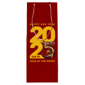 Rood Gouden Jaar van de Slang 2025 Wijn Cadeautas (Achterkant)