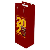 Rood Gouden Jaar van de Slang 2025 Wijn Cadeautas (Voorkant Gekanteld)