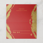 Rood gouden kalligrafiepenseelstreek Chinese bruil Plaatskaartje (Buitenkant ongevouwen)