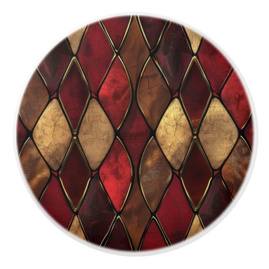 rood gouden keramische knop (Voorkant)