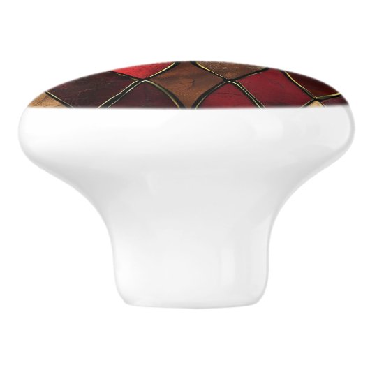 rood gouden keramische knop (Zijkant)