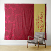 Rood gouden Kerst Winter Bruiloftsreceptie Wandkleed (In Situ (horizontaal))