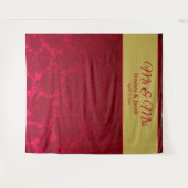 Rood gouden Kerst Winter Bruiloftsreceptie Wandkleed (Voorkant (horizontaal))