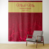 Rood gouden Kerst Winter Bruiloftsreceptie Wandkleed (In situ)