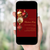 Rood gouden kerstballen kerstfeest kaart