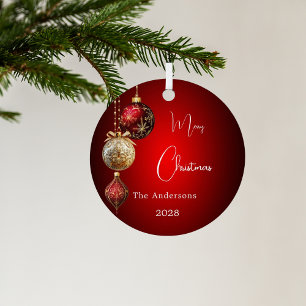 Rood gouden kerstballen klassieke kerst metalen ornament