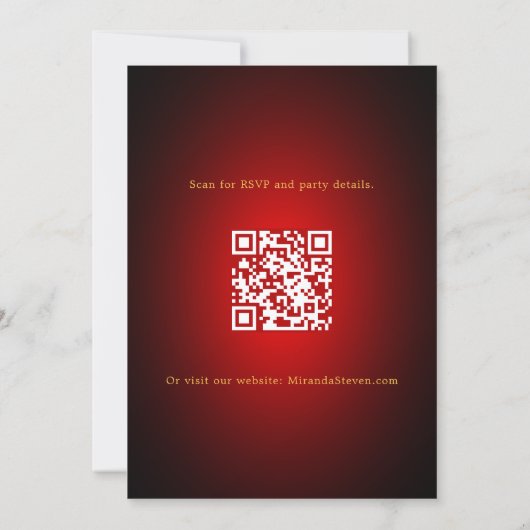 Rood gouden kerstballen QR code kerstfeest Kaart (Achterkant)