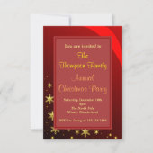 Rood Gouden Kerstfeest Kaart (Voorkant)