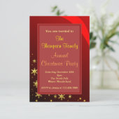 Rood Gouden Kerstfeest Kaart (Staand voorkant)