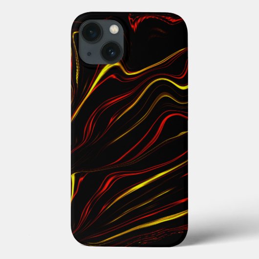 Rood gouden lange strokken op zwarte achtergrond Case-Mate iPhone case (Achterkant)