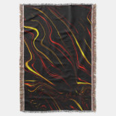 Rood gouden lange strokken op zwarte achtergrond deken (Voorkant Verticaal)