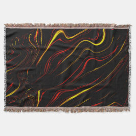 Rood gouden lange strokken op zwarte achtergrond deken