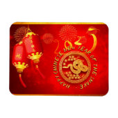 Rood Gouden Lantaarns Chinese Slang papier-cut 202 Magneet (Horizontaal)