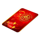 Rood Gouden Lantaarns Chinese Slang papier-cut 202 Magneet (Linkerzijde)