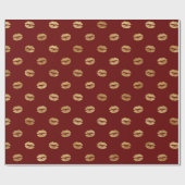 Rood gouden lippen inpakpapier (Vlak)