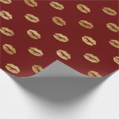 Rood gouden lippen inpakpapier (Hoek)