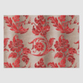 Rood Gouden Nepfluwelen Damast Elegant Tissuepapier (Voorkant)