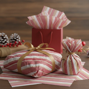 Rood Gouden Pinstripe Kerstpatroon#28 ID1009 Tissuepapier