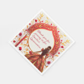 Rood Gouden Quinceañera Jurk Maatwerk Servet (Hoek)