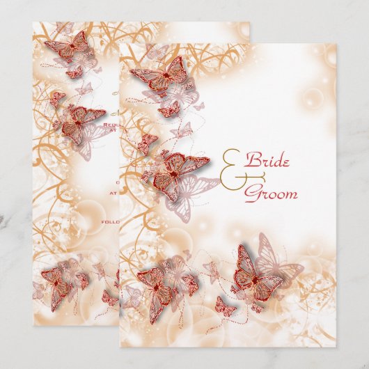 Rood gouden trouw verlovings jubileum kaart (Voorkant / Achterkant)