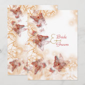 Rood gouden trouw verlovingsjubileum kaart (Voorkant / Achterkant)