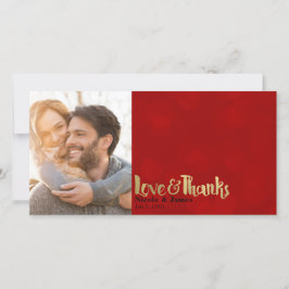 Rood & Gouden Trouwfoto Liefde & Dank Bedankt