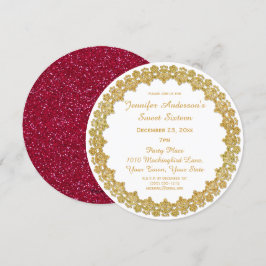 Rood Gouden Vakantie Sweet Sixteen Kaart