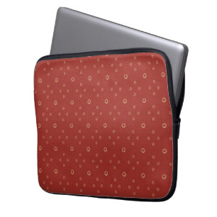 Rood Gouden Zinnia Zon Laptop Sleeve