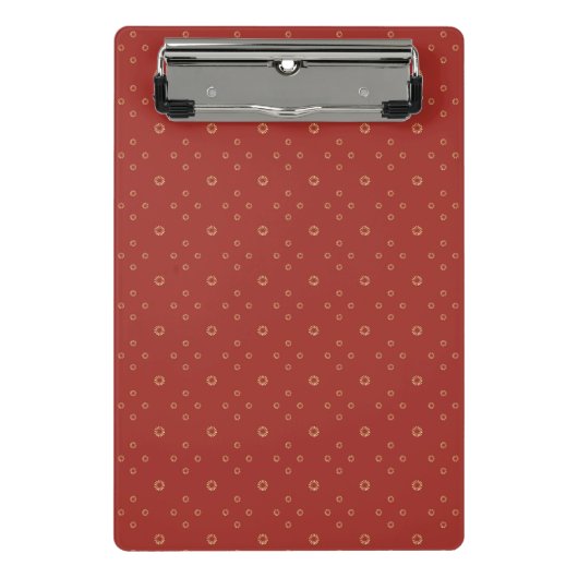 Rood | Gouden Zinnia Zon Mini Klembord (Voorkant)