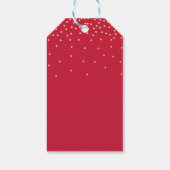 Rood & Goudfolie Confetti Stippen Kerstcadeau Labe Cadeaulabel (Achterkant)