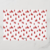 Rood Goudfolie Kerstboom Patroon Kaart (Achterkant)