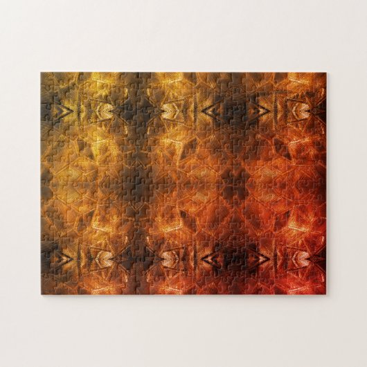 Rood goudglas Fiery Tribal Style Warm Tonen Legpuzzel (Horizontaal)