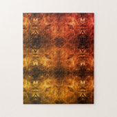 Rood goudglas Fiery Tribal Style Warm Tonen Legpuzzel (Verticaal)