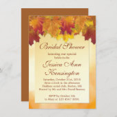 Rood, goudmakelblad Bridal Shower Invitation Kaart (Voorkant / Achterkant)