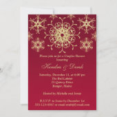 Rood, goudneeuwvlokken — Eten — Uitnodiging (Voorkant)