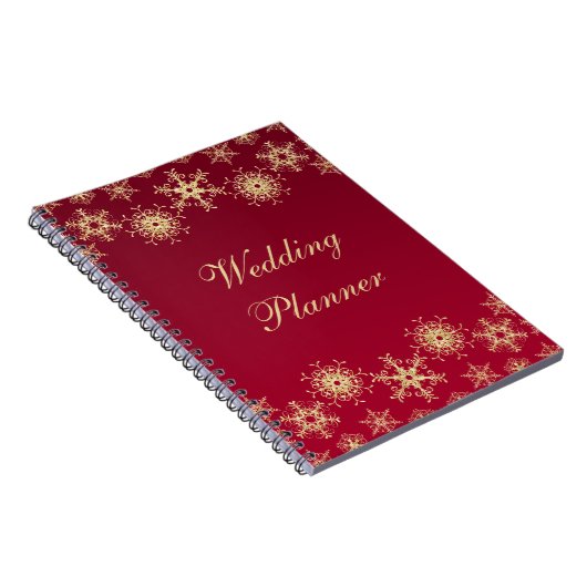 Rood, goudneeuwvlokken Notitieboek (Rechterzijde)