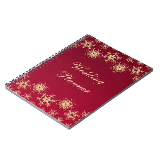 Rood, goudneeuwvlokken Notitieboek (Linkerzijde)