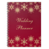 Rood, goudneeuwvlokken Notitieboek (Voorkant)