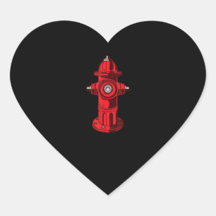 Rood grafisch brandweerkasten voor brandweerkasten hart sticker