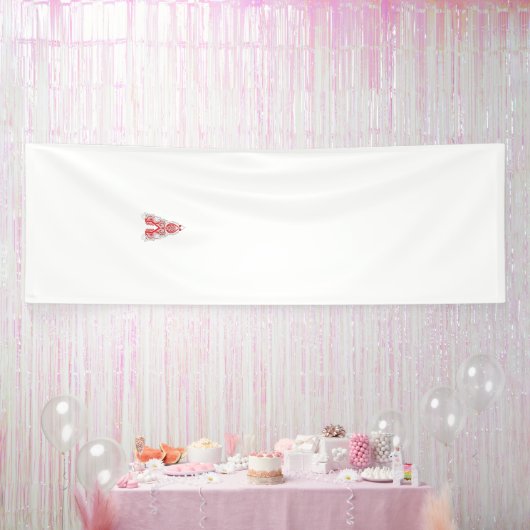 Rood grafisch ontwerp met ingewikkelde line art mo spandoek (Feest)