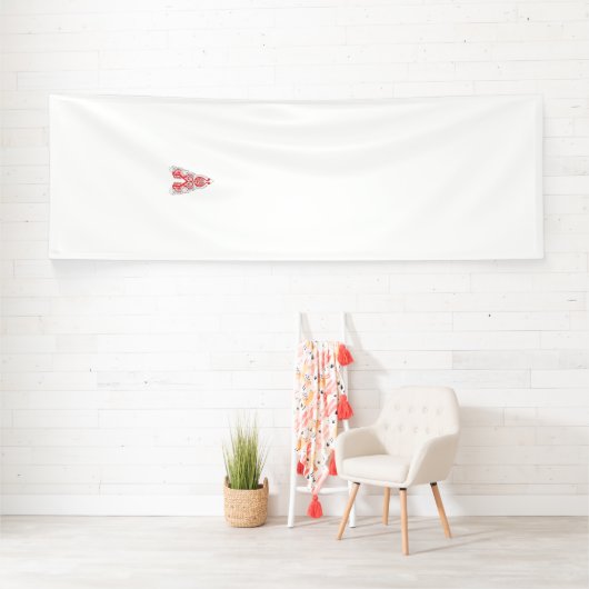 Rood grafisch ontwerp met ingewikkelde line art mo spandoek (Insitu)