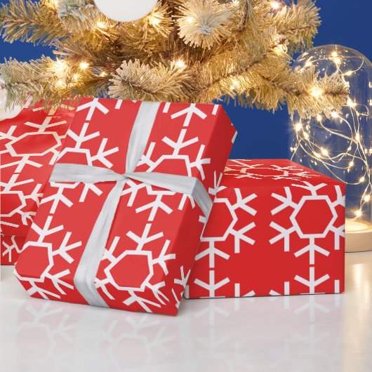 Rood grafisch snowflake papier (Feestdagen)