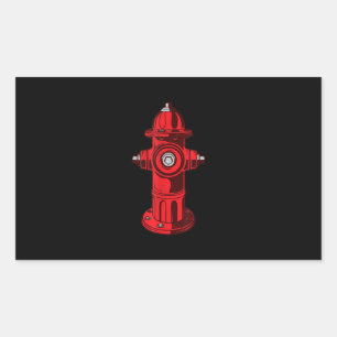 Rood grafisch vuurwerkpapier voor brandweerhaard rechthoekige sticker