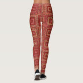 Rood Granny Vierkant patroon Leggings (Achterkant)