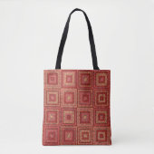 Rood Granny Vierkant patroon Tote Bag (Voorkant)