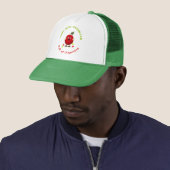 Rood grappig appeltje trucker pet (In situ)